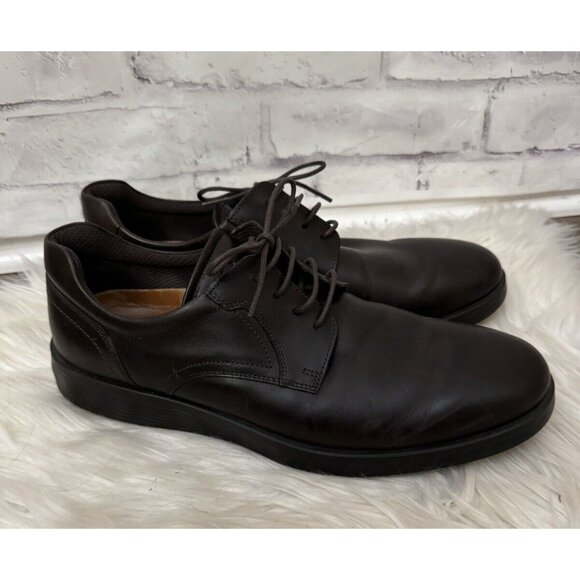 ECCO Size 45 11/11.5 Men’s Lite Hybrid Derby‎ Dress Comfort Shoe Brown Leather